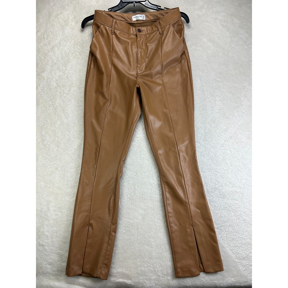 Abercrombie & Fitch Faux-Leather The Skinny Ultra High Rise Pants Womens 32x14
